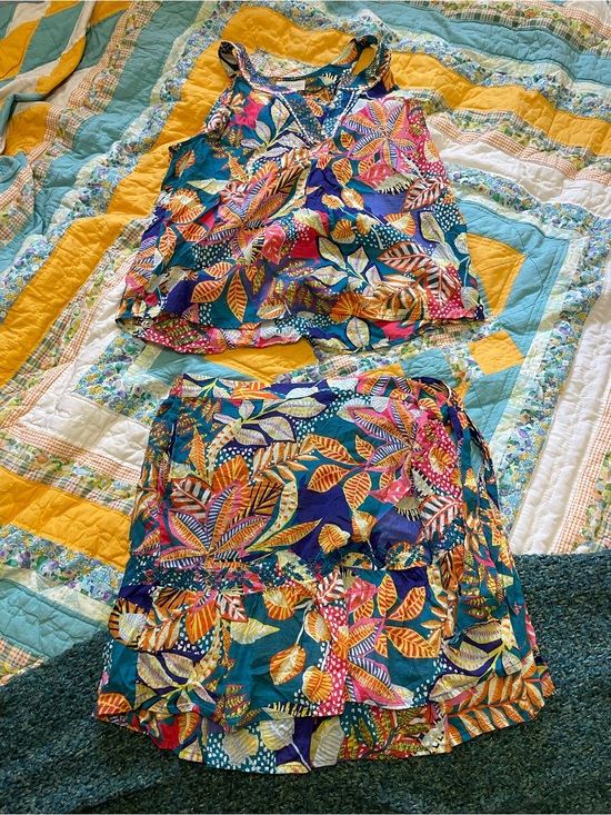 Cynthia Rowley Dresses & Skirts - Cynthia Rowley rainbow floral tropical tank and skirt set XL